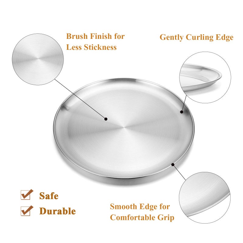 Deedro Pizza Baking Pan Pizza Sheet, 10 inch Stainless Steel Pizza Tray Round Pizza Oven Pan for Home Restaurant Pizzeria, Nontoxic & Heavy Duty, Easy Clean & Dishwasher Safe, Set of 4 - Image 3